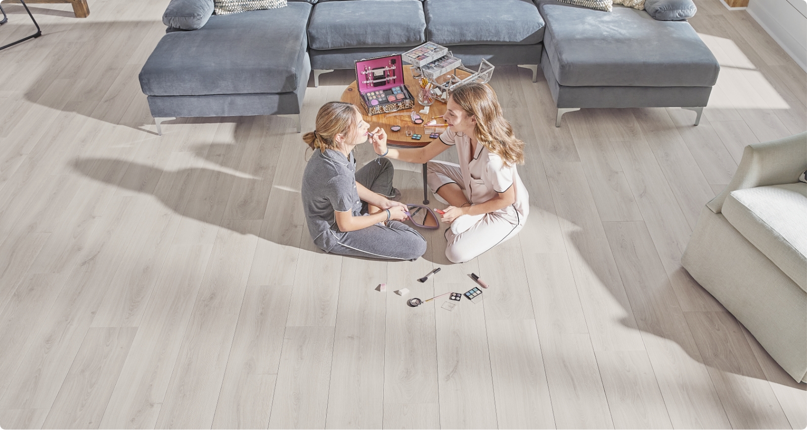 Girls playing in RevWood floor